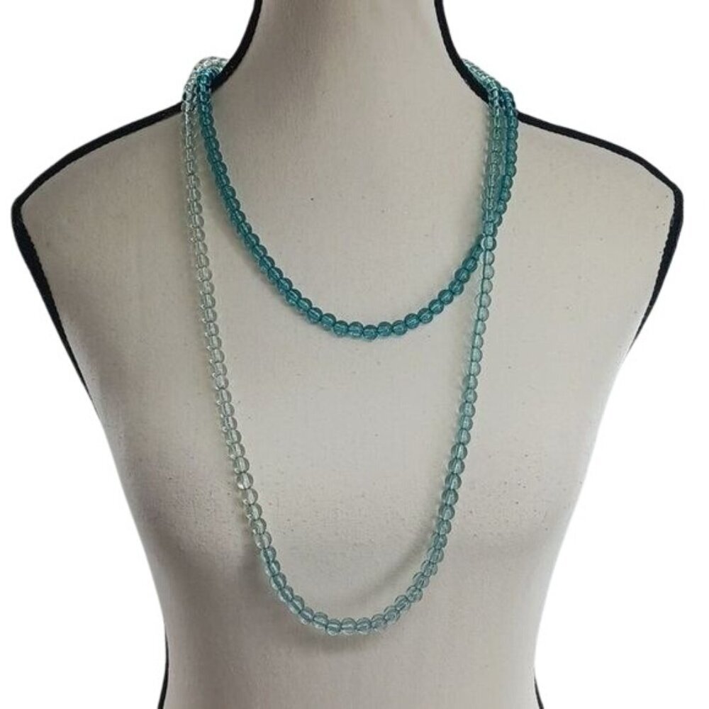 A New Day Womens Necklace Long Beaded Layered Aqua Blue Lightweight Jewelry
